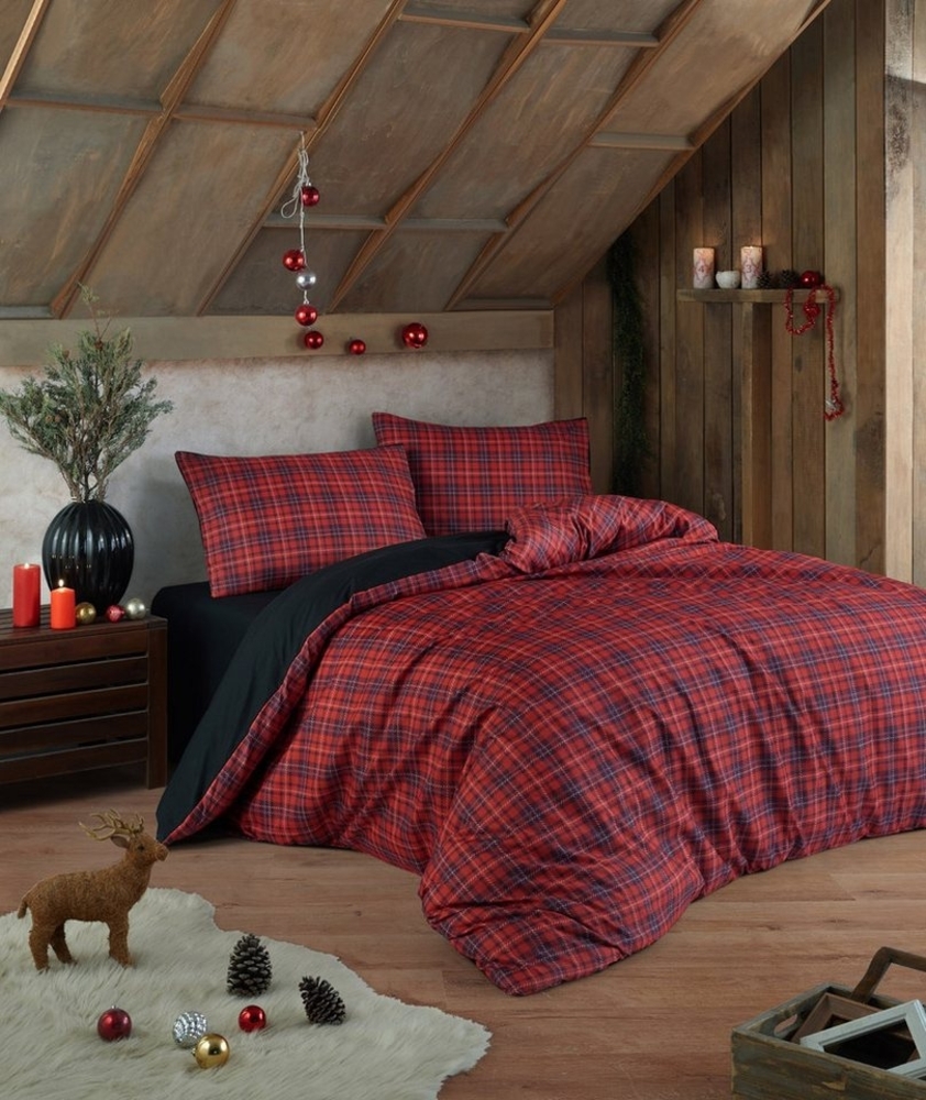 L'Essentiel Maison Bettwäsche Set Bettbezug + Kissenbezug Größen: 135x200, 155x220, 200x200 cm, Baumwolle, 3 teilig, Weihnachtlich & Gemütlich Bild 1