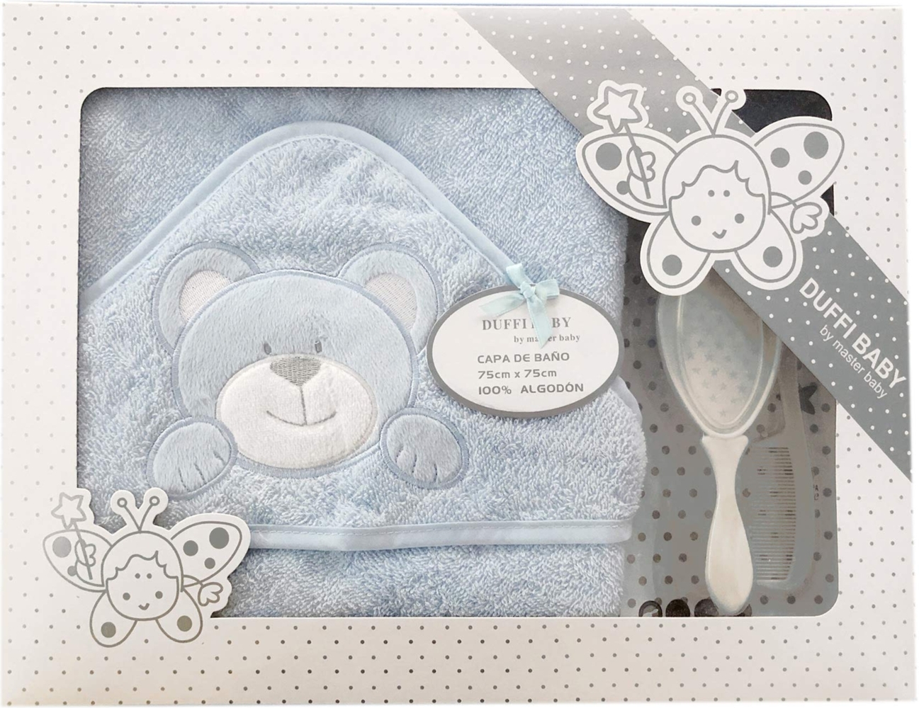 Duffi Baby 0827-12 Badetuch + Bürste + Kamm, blau, Kinder Bild 1