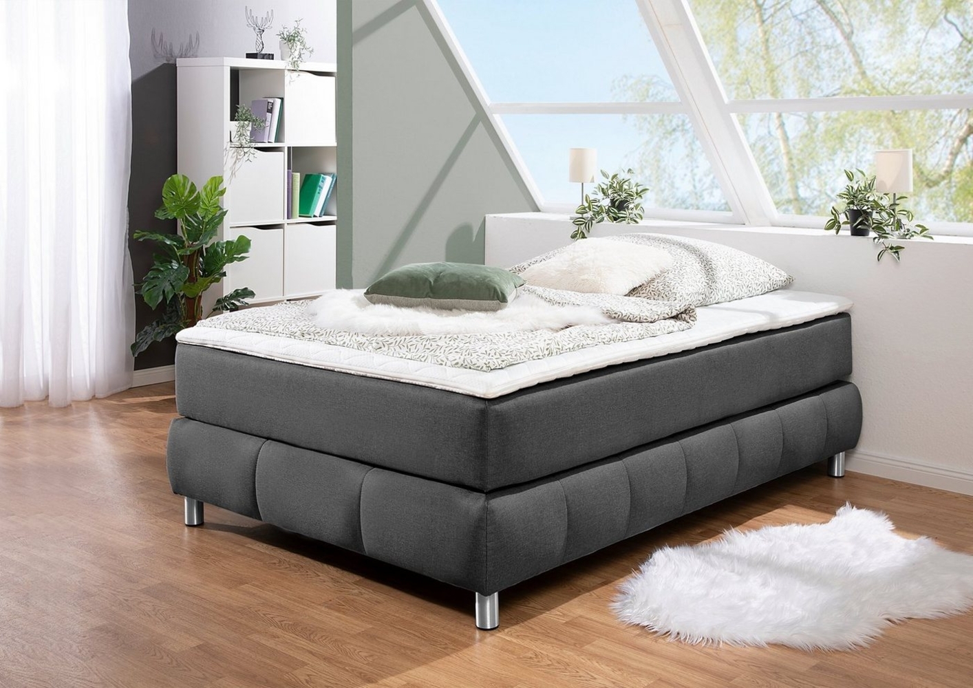 andas Boxspringbett Salo, Ohne Kopfteil, inkl. Topper, auch in Überlänge 220 cm Bild 1