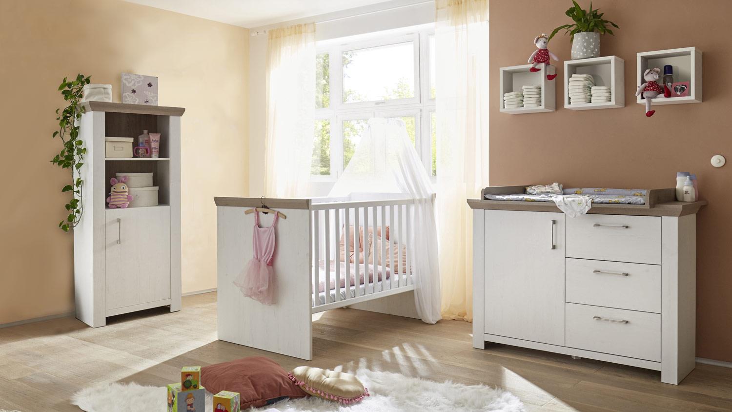 Babyzimmer NEW YORK 6-tlg in Anderson Pine Nelson Eiche Bild 1
