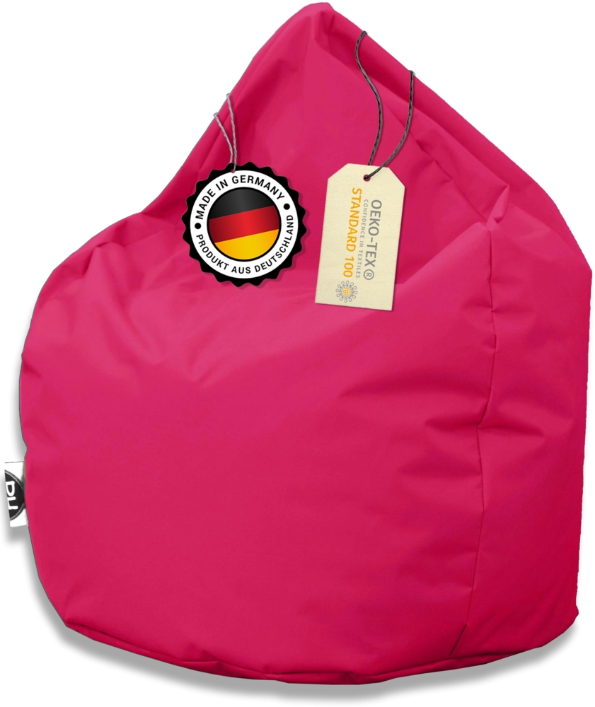 PATCH HOME Sitzsack Tropfenform – XL – Magenta, bequemer Sitzsack aus Luxus-Polyester-Gewebe, bereits befüllt Bild 1