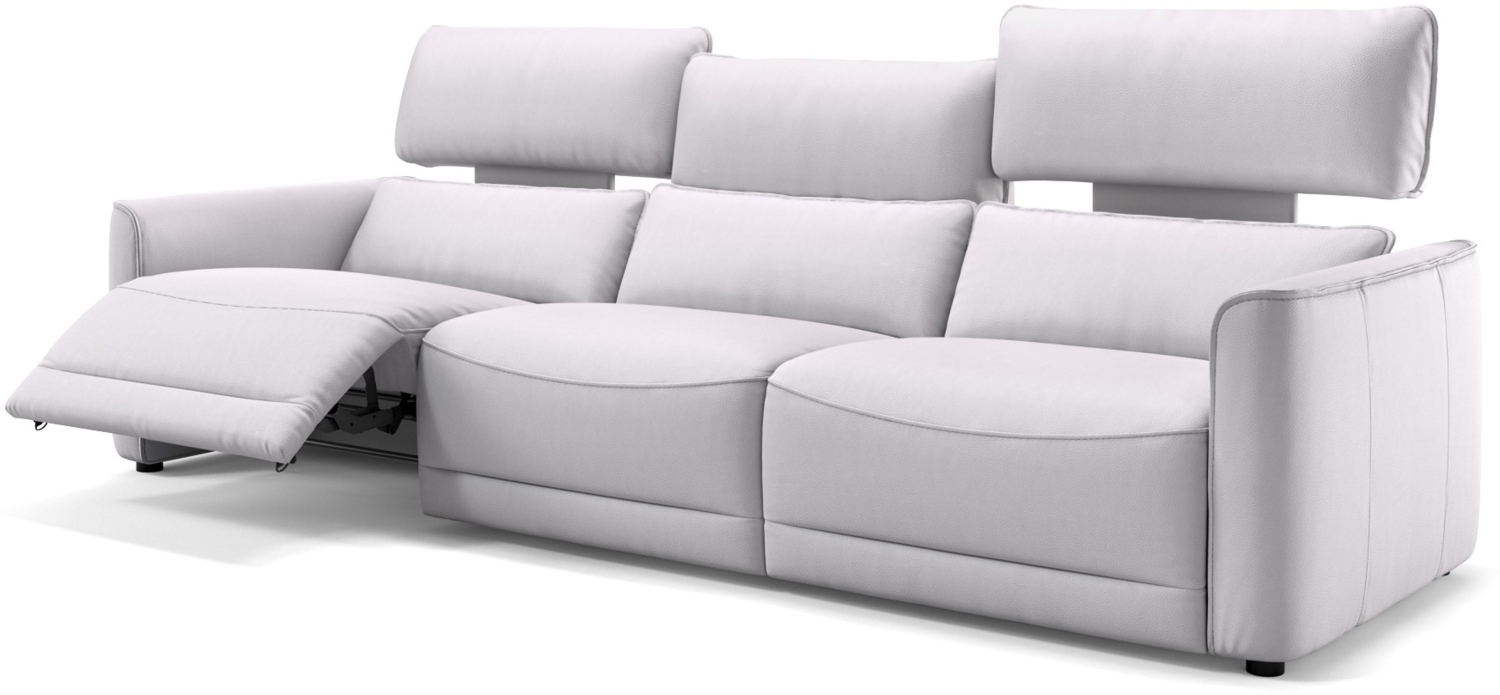 Sofanella Dreisitzer GALA Leder XXL Couch in Weiß S: 222 Breite x 101 Tiefe Bild 1