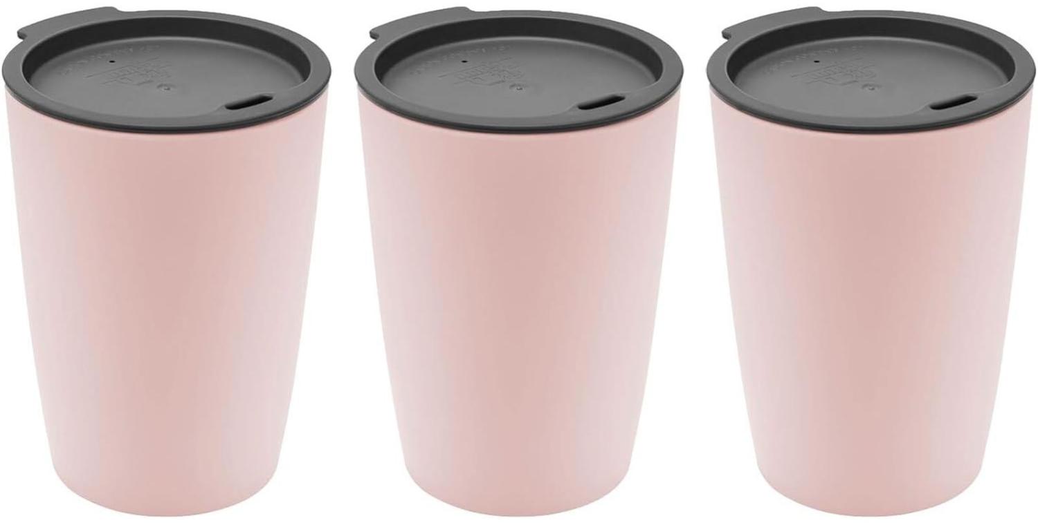 Magu 3er Set Natur-Design Trinkbecher Coffee to Go Rosa ca. 310 ml 140465 Bild 1