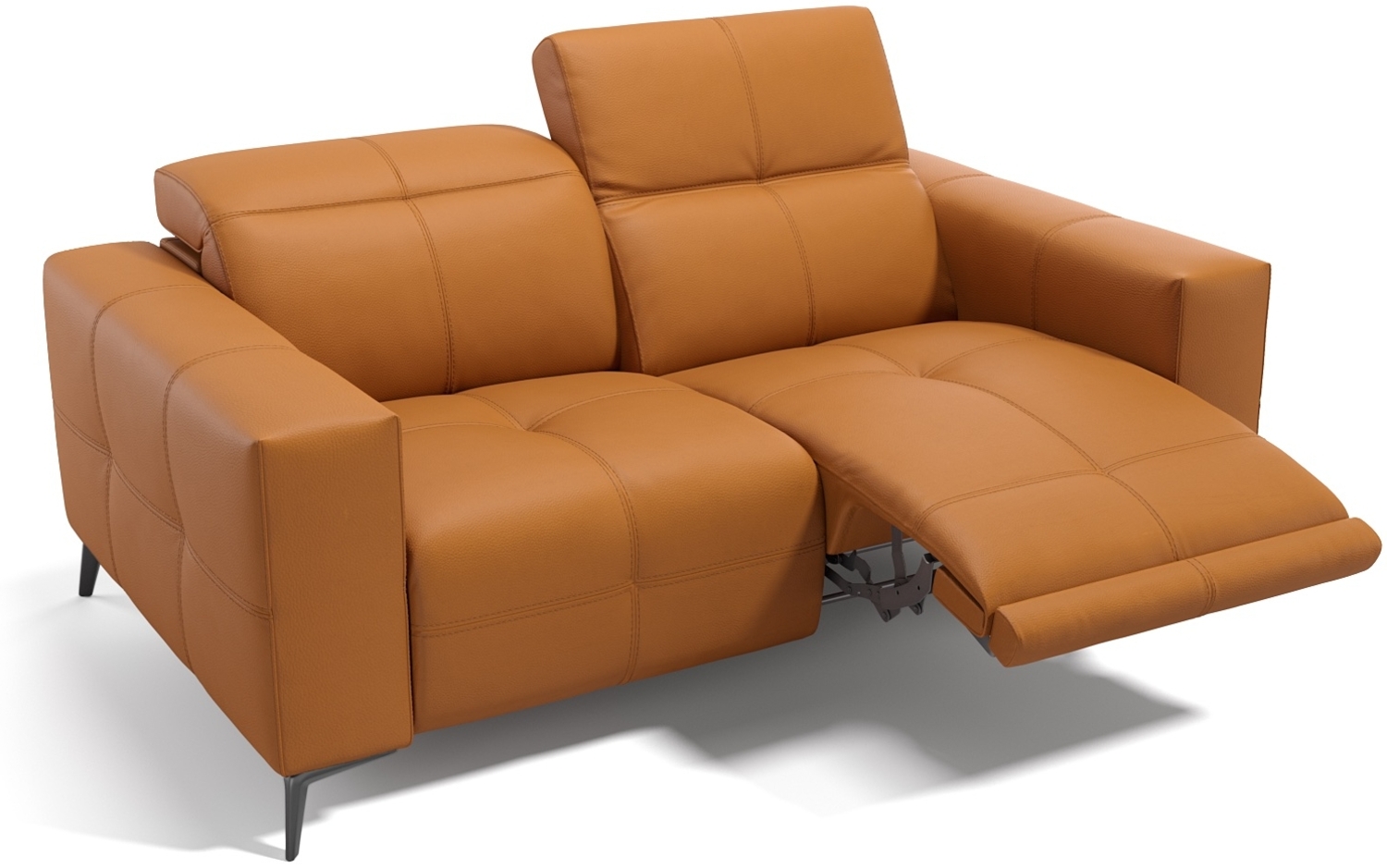 Sofanella Ledersofa MARBELLA 2-Sitzer italienisch verstellbar in Cognac Bild 1