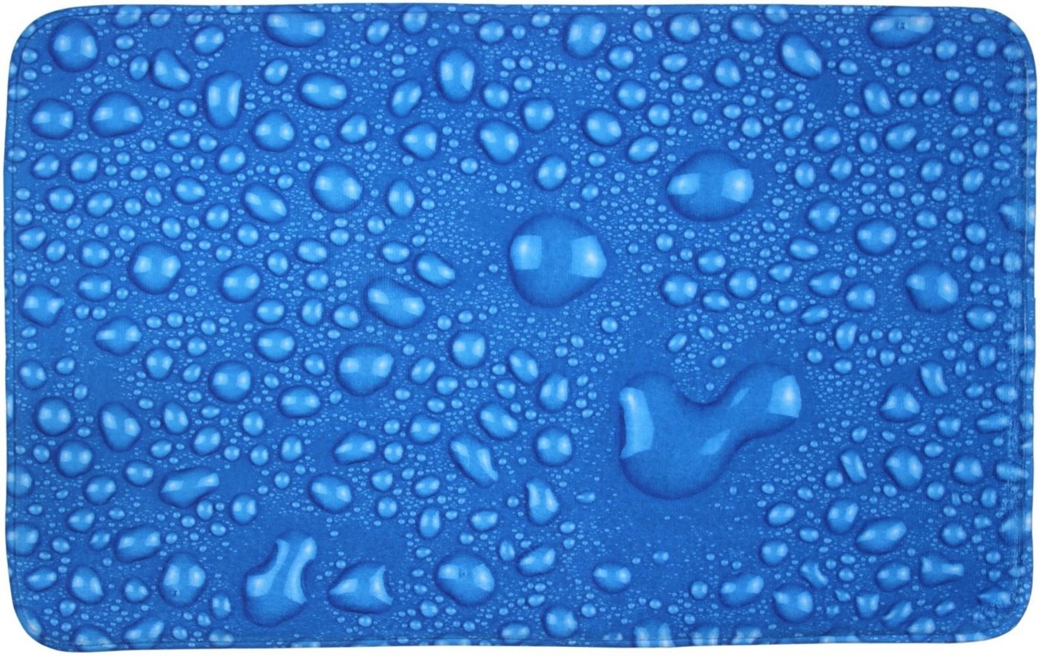 Sanilo Badematte Tautropfen Blau, 50x80 cm, sehr weich, rutschfest, waschbar und schnelltrocknend, 100% Polyester Bild 1