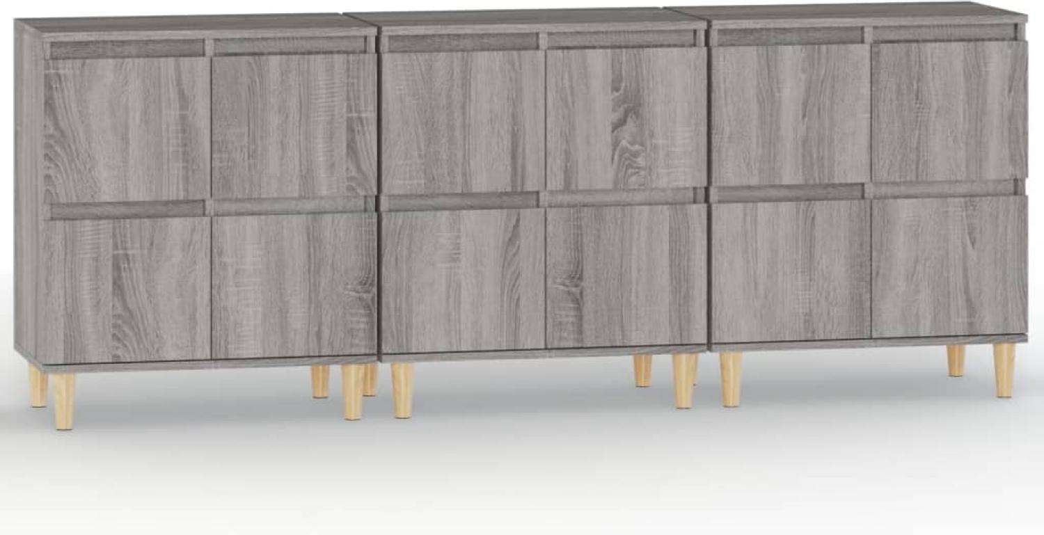 vidaXL Sideboards 3 Stk. Grau Sonoma 60x35x70 cm Holzwerkstoff 3185773 Bild 1