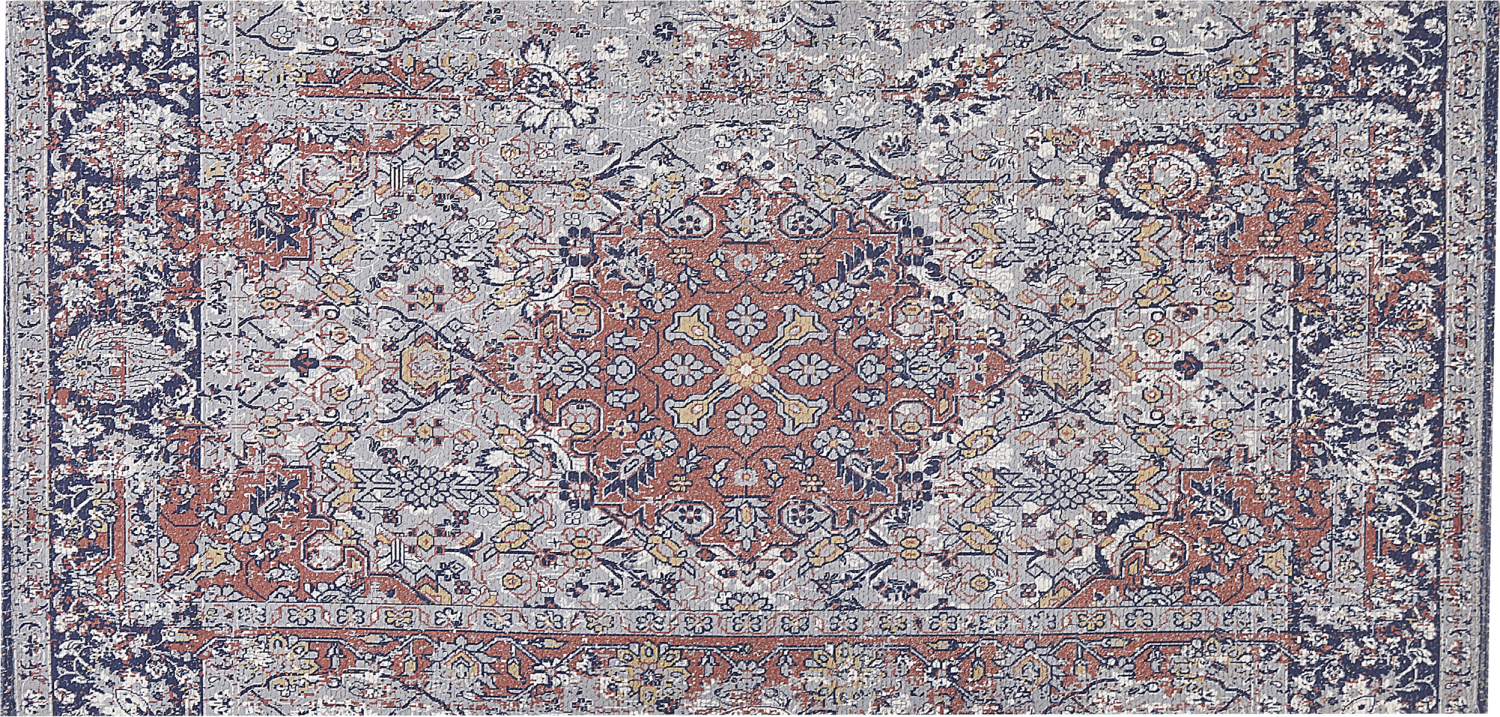 Teppich mehrfarbig orientalisches Muster 80 x 150 cm Kurzflor KORGAN Bild 1