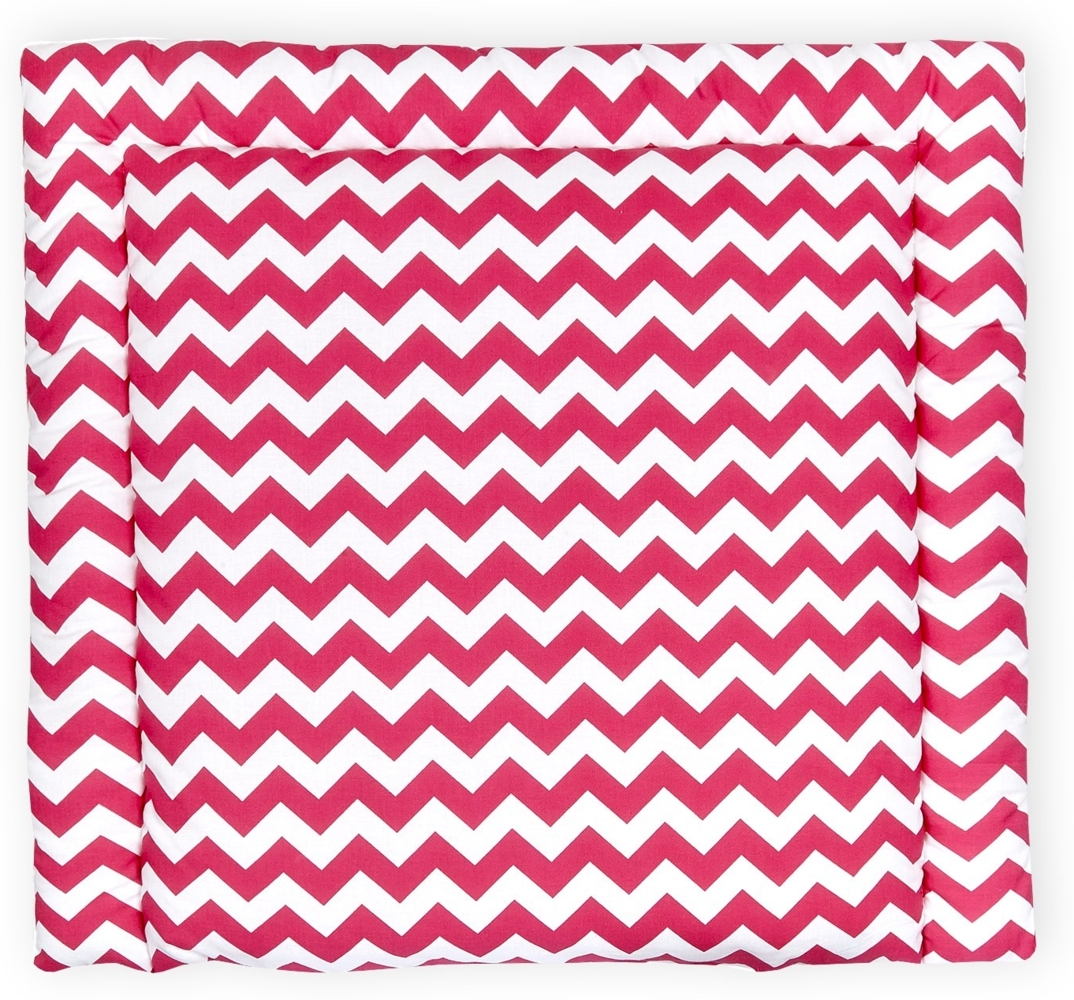 KraftKids Wickelauflage in Chevron magenta, Wickelunterlage 75x70 cm (BxT), Wickelkissen Bild 1