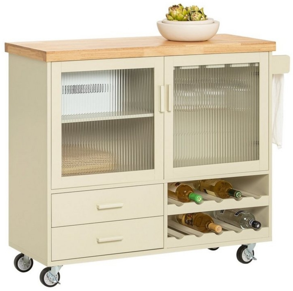 SoBuy Küchenwagen FKW114, Küchenschrank mit Arbeitsplatte Kücheninsel Rollwagen Sideboard Bild 1