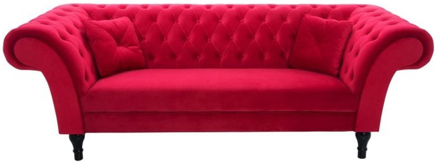 Casa Padrino Chesterfield Sofa in Rot 225 x 90 x H. 79 cm Bild 1