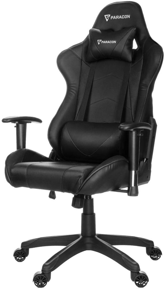 Knight Paracon Gaming Gamer Stuhl Nackenkissen Lendenstütze schwarz Büro Sessel Bild 1