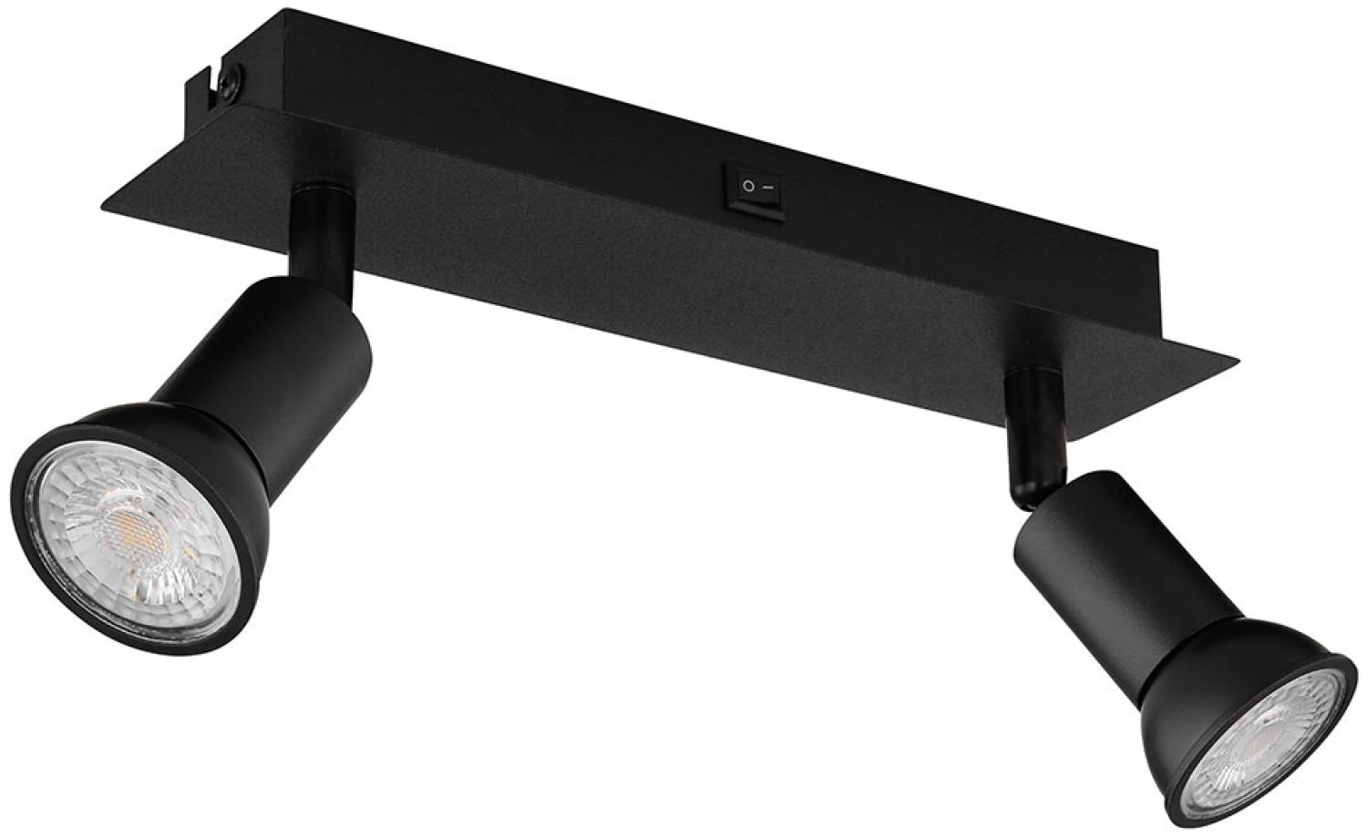 Deckenstrahler, schwarz, bewegliche Spots, L 25 cm Bild 1