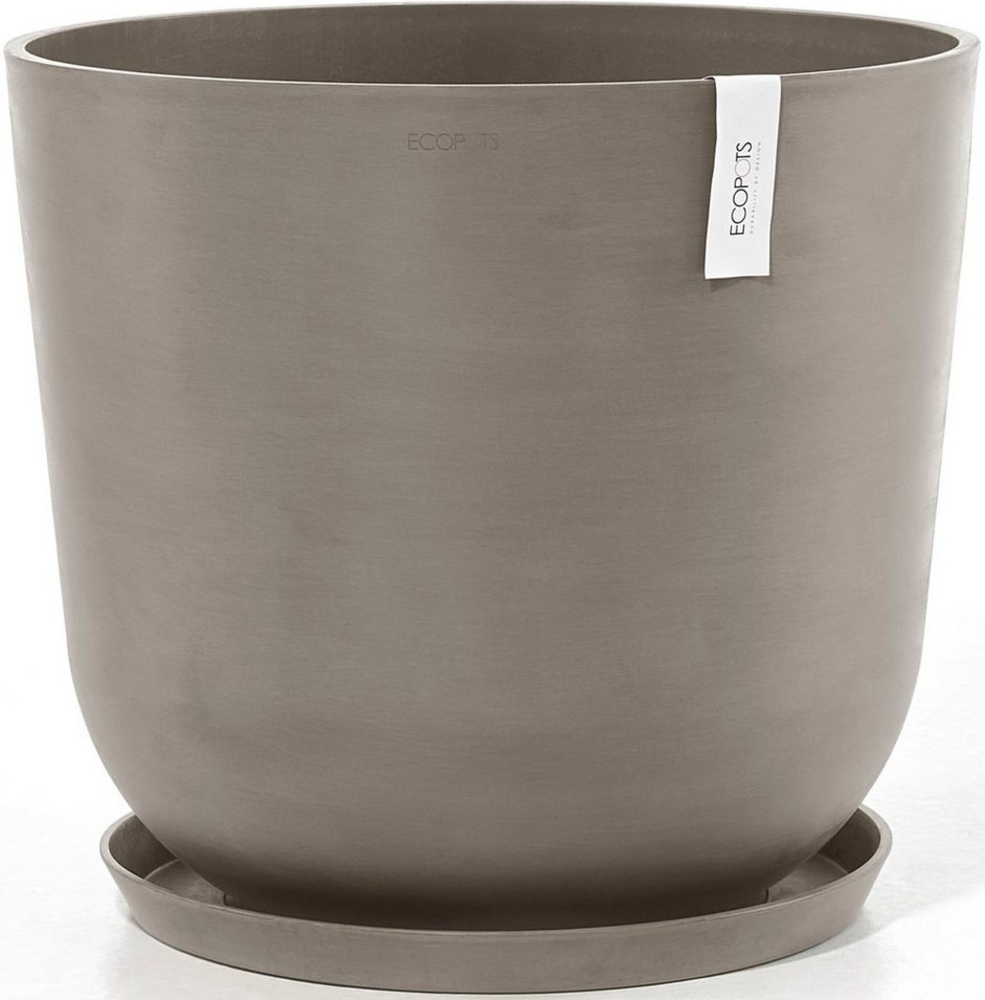 ECOPOTS Blumentopf Oslo 55 + Wassersystem Taupe, für innen und außen: frostsicher, bruchsicher und lichtbeständig Bild 1