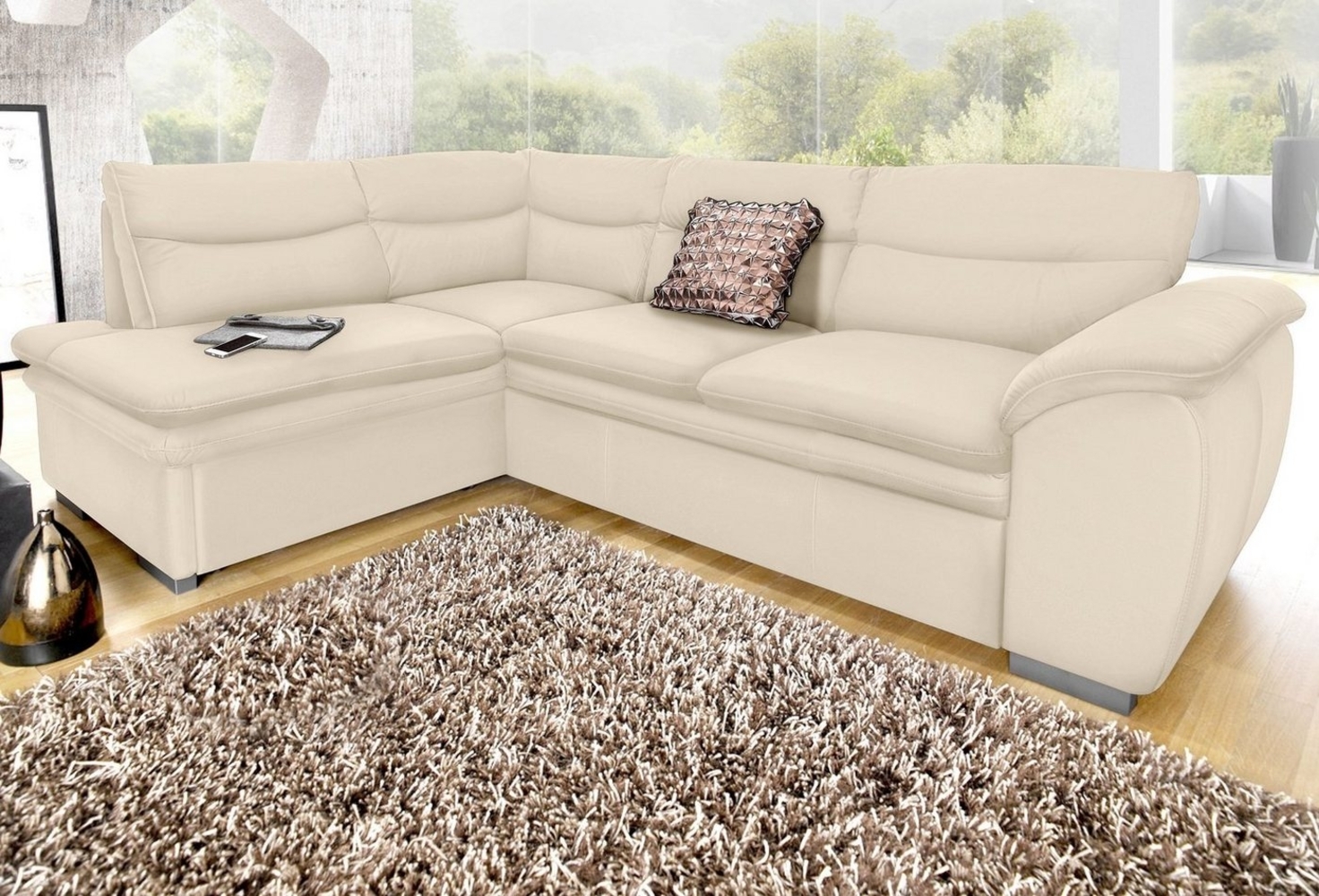 COTTA Ecksofa Leandra L-Form, wahlweise mit Bettfunktion und Bettkasten Bild 1