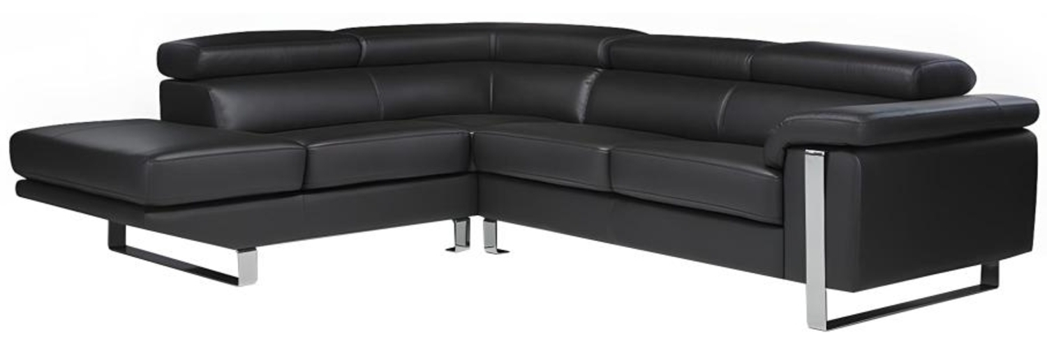 Vente-unique - Ecksofa - Leder - Ecke Links - Schwarz - MYSTIQUE Bild 1