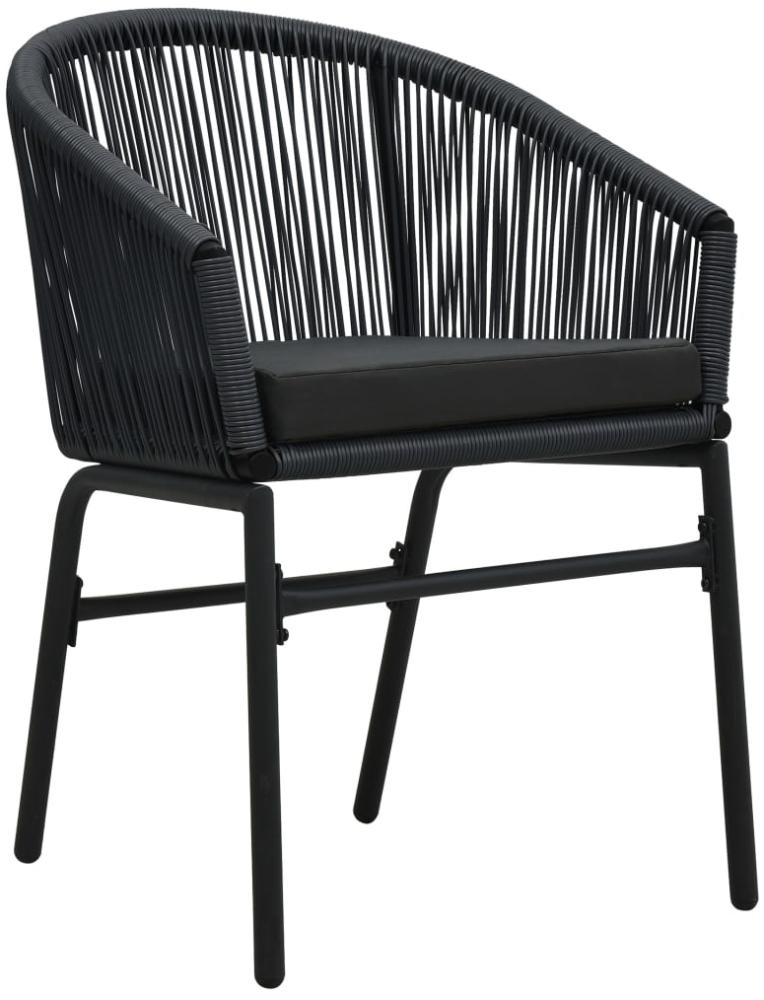 vidaXL Gartenstühle 2 Stk. Schwarz PE-Rattan 48135 Bild 1