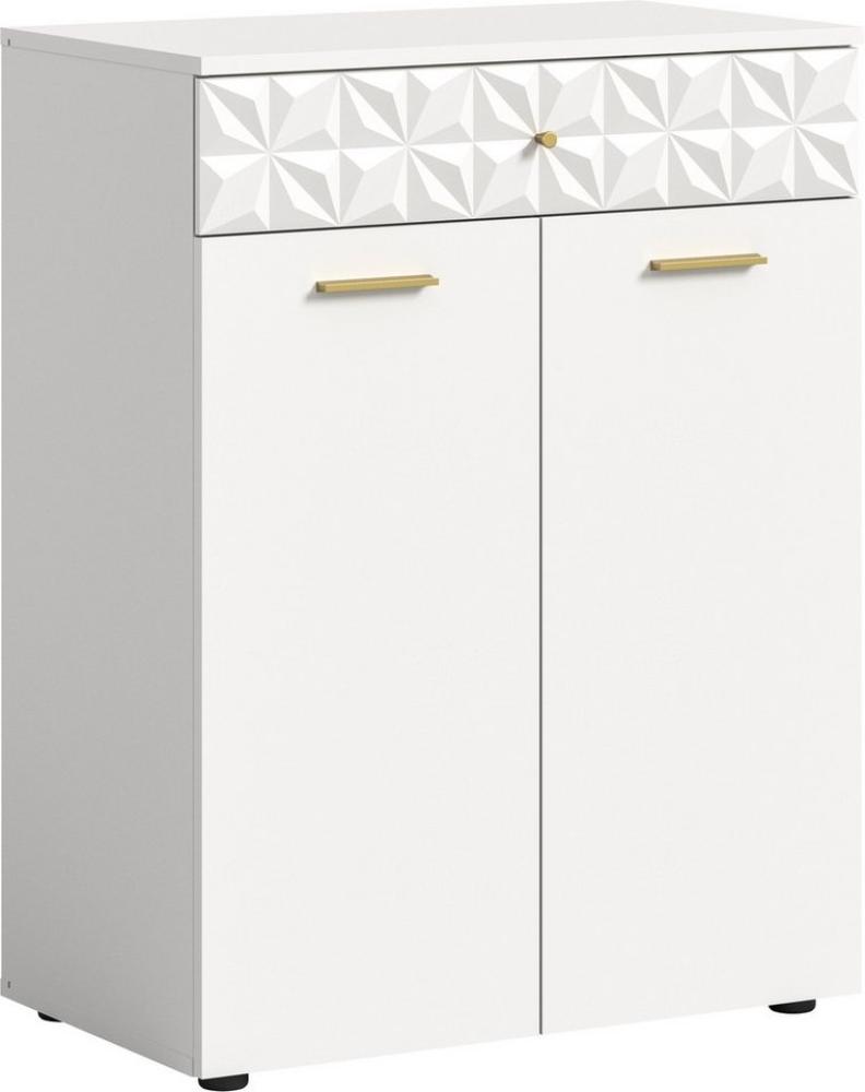 INOSIGN Kommode Schuhkommode, 1 Schubkasten, 2 Türen, 1Einlegeboden, Ornamentabsetzung, Flur, Diele, Flurschrank, Schrank, Mehrzweckschrank, 2-türige Kommode Bild 1