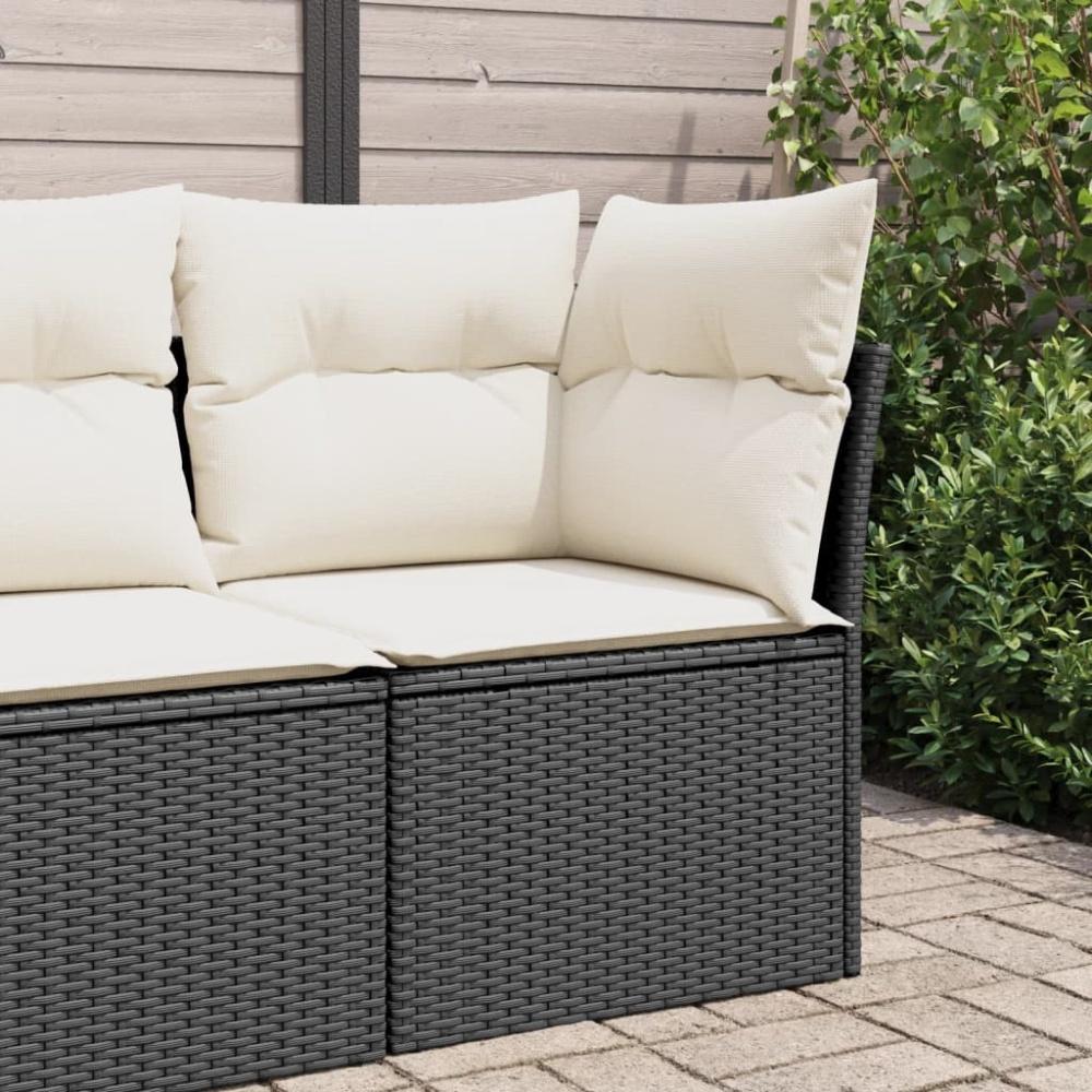 vidaXL Garten-Ecksofa mit Kissen Schwarz Poly Rattan 365997 Bild 1