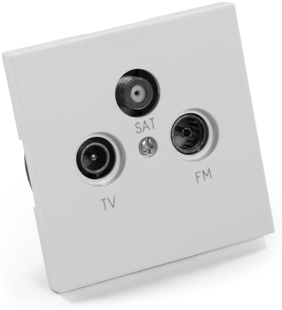 Antennendose McPower ''Shallow'' für TV, Radio und Sat, UP, weiß Bild 1