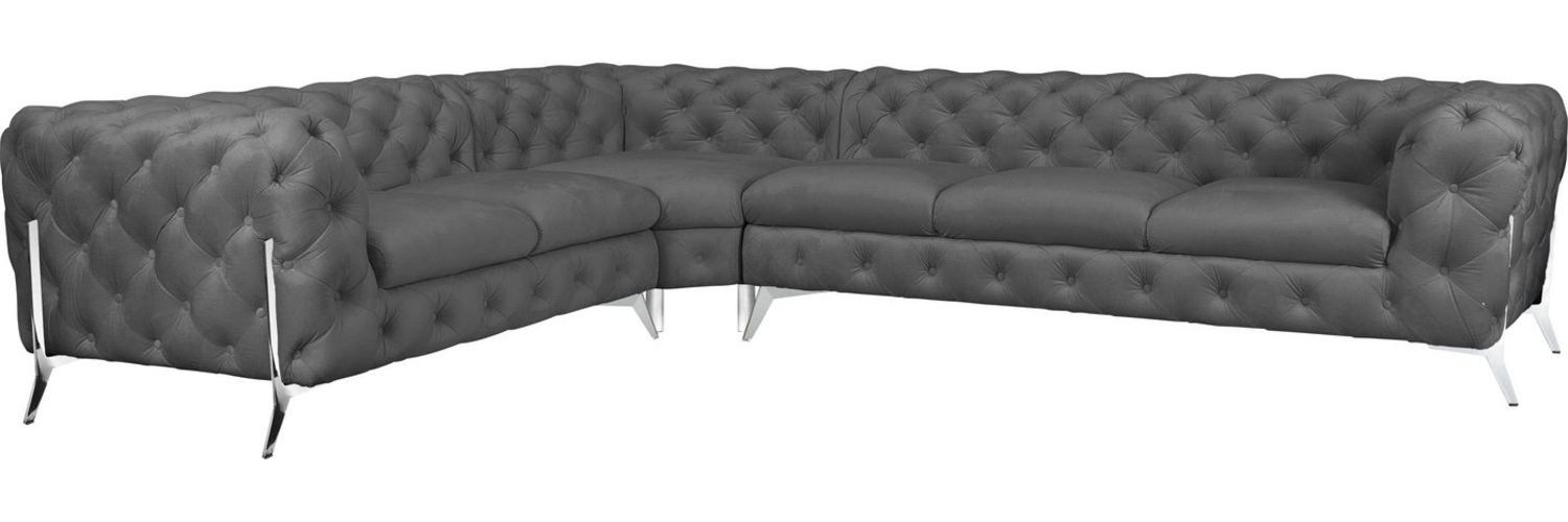 Leonique Chesterfield-Sofa Amaury L-Form, großes Ecksofa, Chesterfield-Optik, Breite 323 cm, Fußfarbe wählbar Bild 1