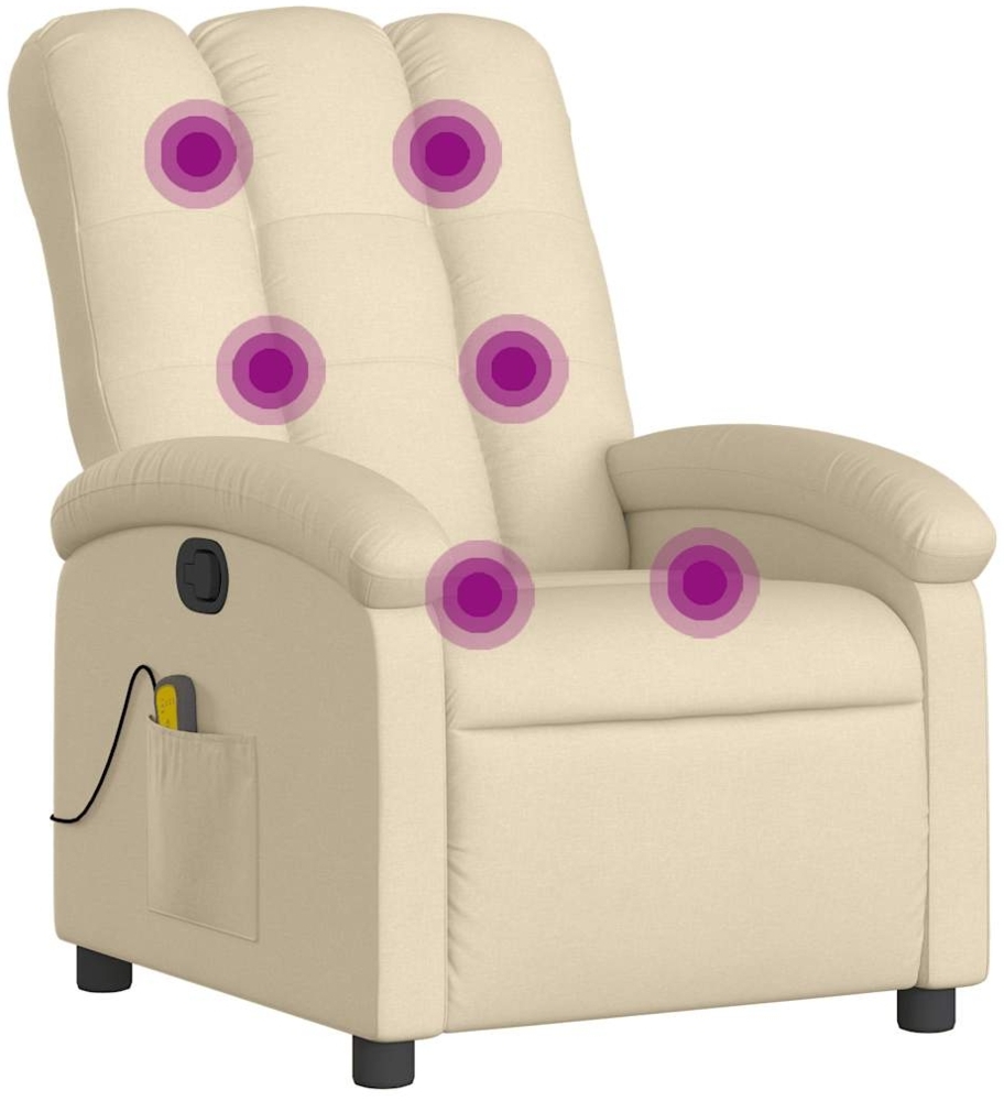 vidaXL Massage-Relaxsessel, cremefarbener Stoff 3205874 Bild 1