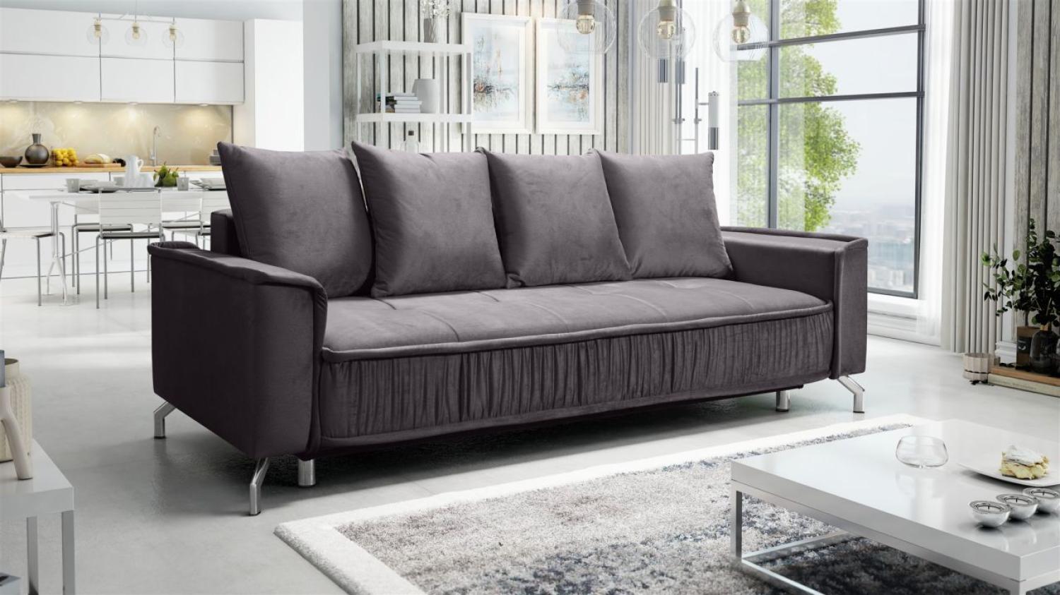 Schlafsofa Sofa 3-Sitzer FLORENCE Stoff Element Grafit Bild 1