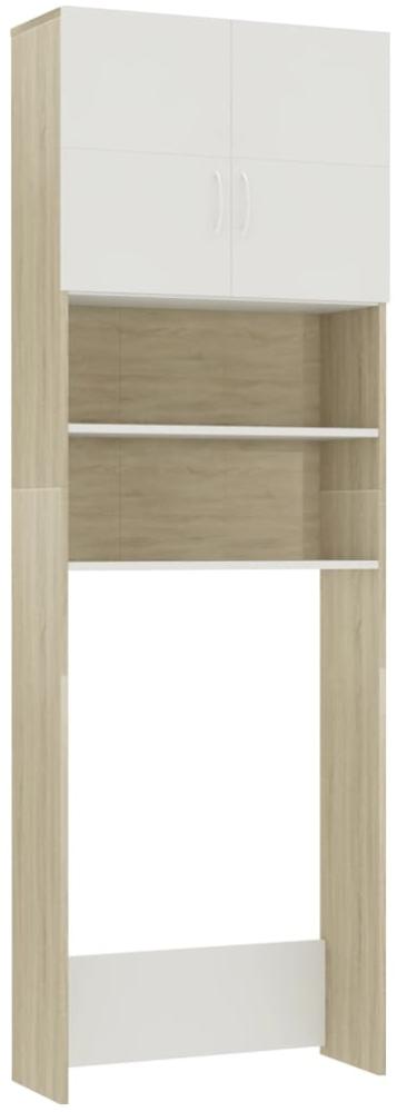 vidaXL Waschmaschinenschrank Weiß Sonoma-Eiche 64x25,5x190 cm [800032] Bild 1