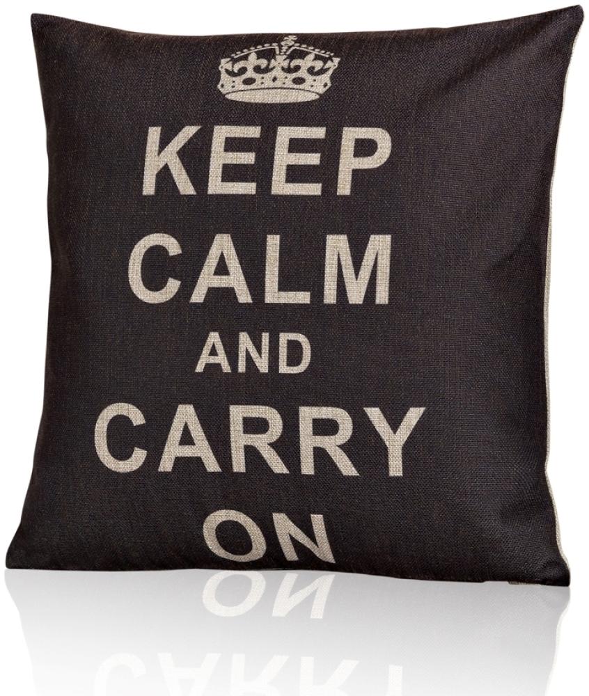 Designerkissen Sitzbankkissen Shabby Spruch Keep Calm Füllkissen Polster Vintage Bild 1