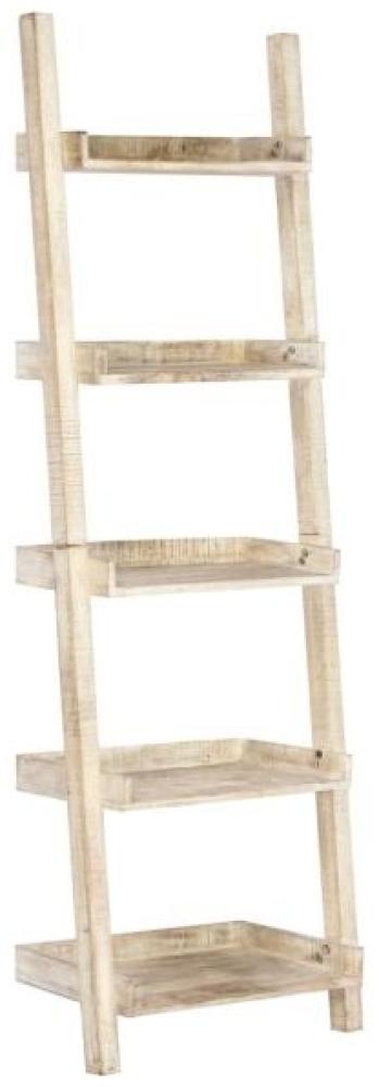 vidaXL Leiterregal Weiß 75 x 37 x 205 cm Massivholz Mango Bild 1