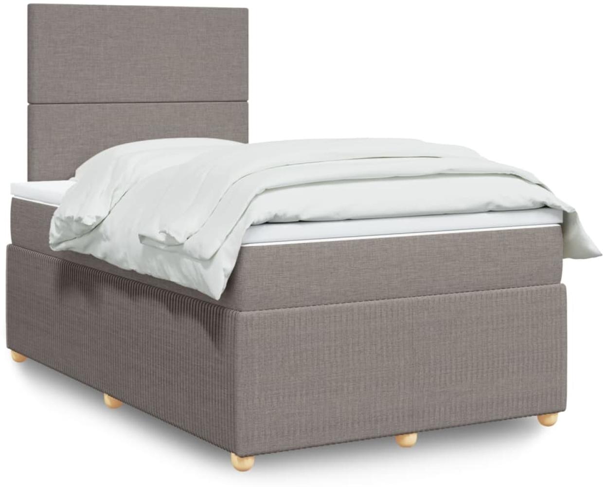 vidaXL Boxspringbett mit Matratze Taupe 120x190 cm Stoff 3294292 Bild 1