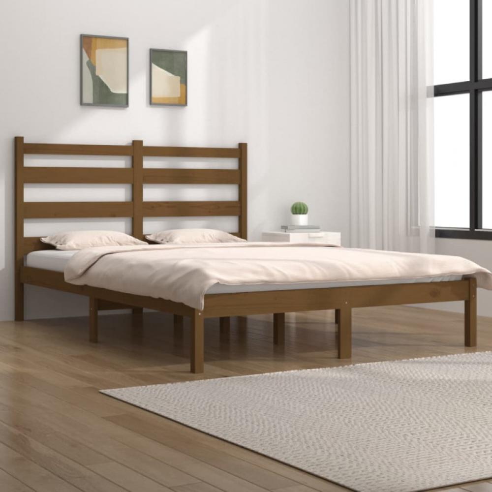 Massivholzbett Honigbraun Kiefer 150x200 cm 5FT King Size [3103656] Bild 1