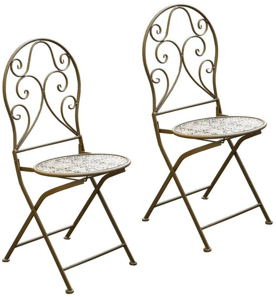HTI-Living Gartenstuhl Gartenstuhl 2er-Set Lani Antik (Set, 2 St), Metallstuhl nostalgisch Klappstuhl Bild 1