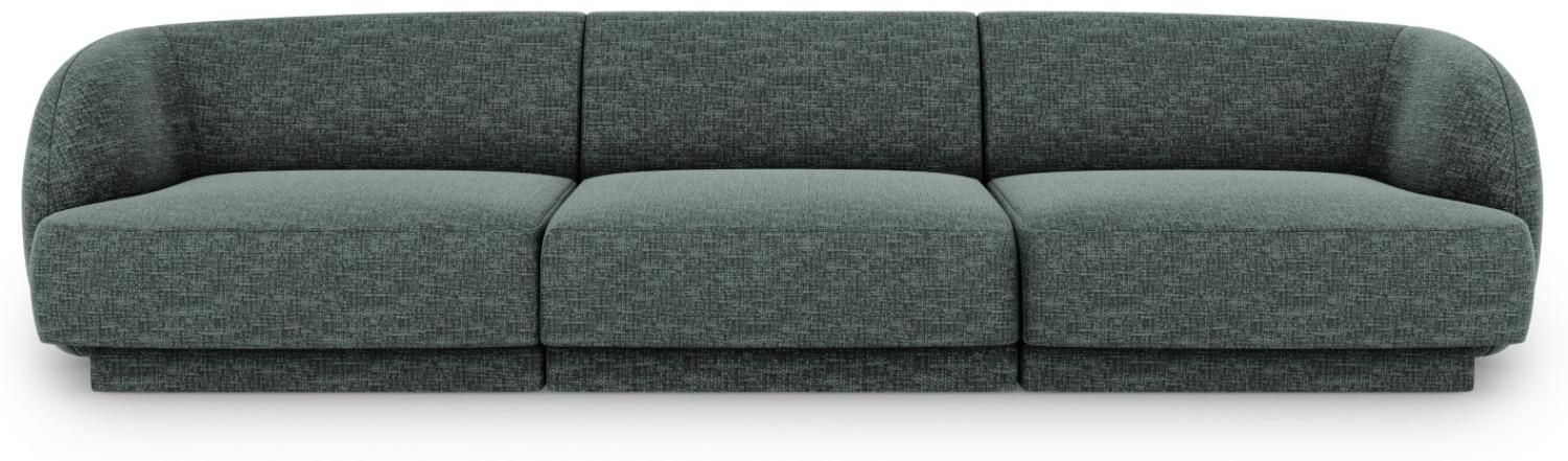 Micadoni 3-Sitzer Sofa Miley | Bezug Petrol | Beinfarbe Black Plastic Bild 1