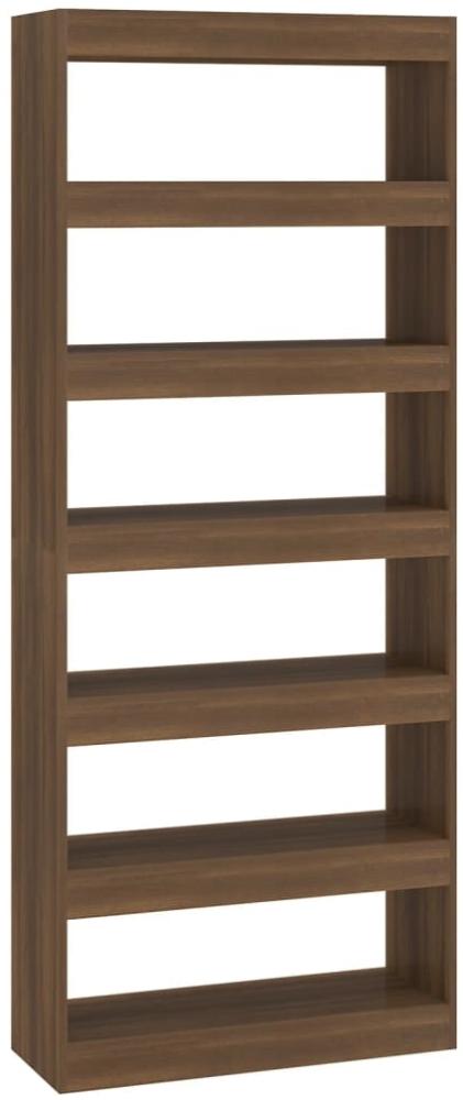 Bücherregal/Raumteiler Braun Eichen-Optik 80x30x198 cm Bild 1