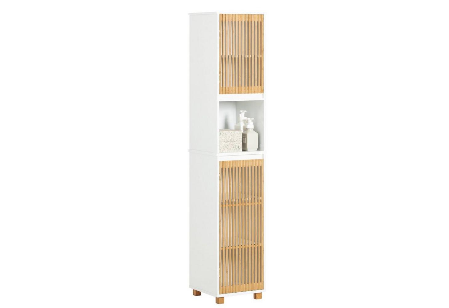 SoBuy Hochschrank BZR127 Badezimmerschrank Badregal Badschrank schmal Badezimmermöbel Bild 1