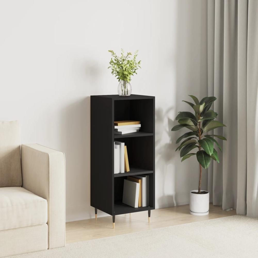 vidaXL Sideboard Schwarz 34,5x32,5x90 cm Holzwerkstoff 828709 Bild 1