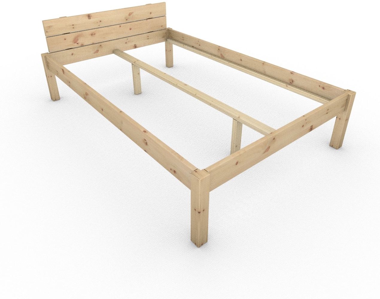 Pfostenbett "metallarm" Zirbe Holzbett "Daybett" 140 x 220cm 48cm Doppelbett Bild 1