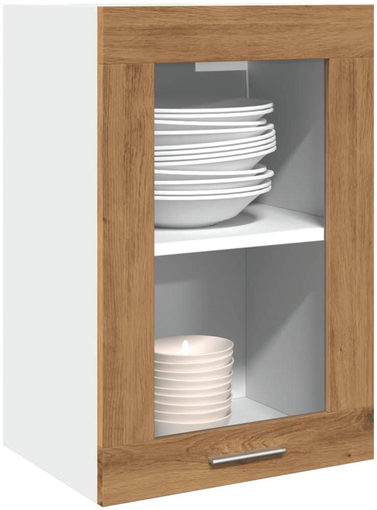 vidaXL Hängeschrank Glas Artisan-Eiche 40x31x60 cm Holzwerkstoff 856099 Bild 1