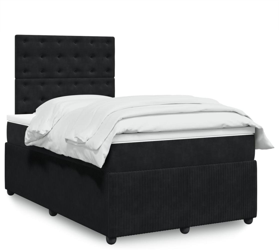 vidaXL Boxspringbett mit Matratze Schwarz 120x190 cm Samt 3294600 Bild 1