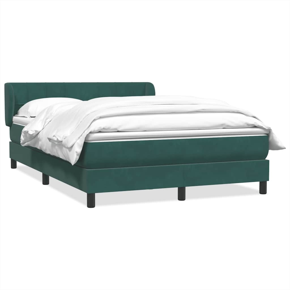 vidaXL Boxspringbett mit Matratze Dunkelgrün 140x210 cm Samt 3317526 Bild 1