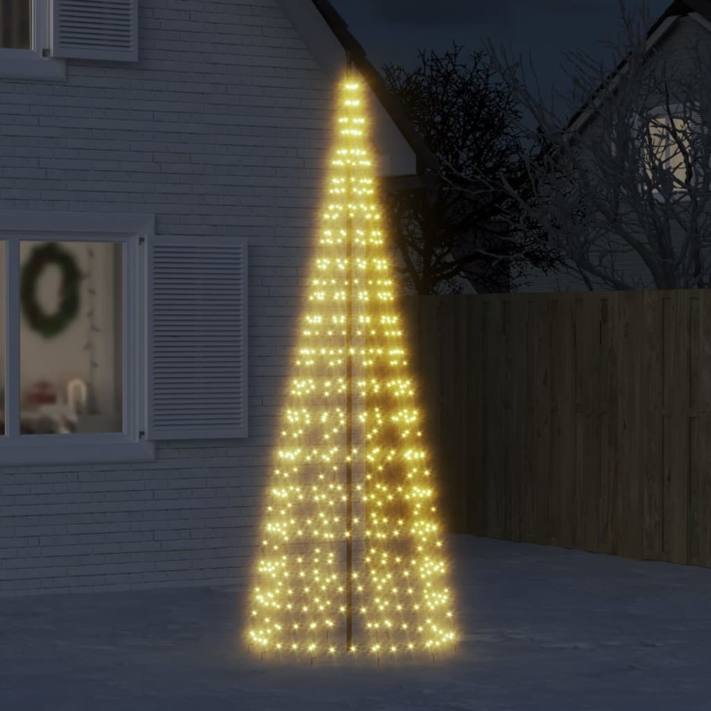 vidaXL LED-Weihnachtsbaum für Fahnenmast 550 LEDs Warmweiß 300 cm 358112 Bild 1