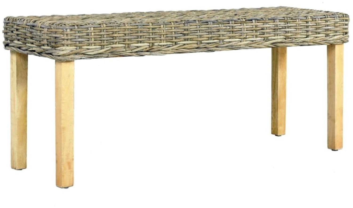 vidaXL Sitzbank 110 cm Natur Kubu-Rattan und Massivholz Mango 285791 Bild 1