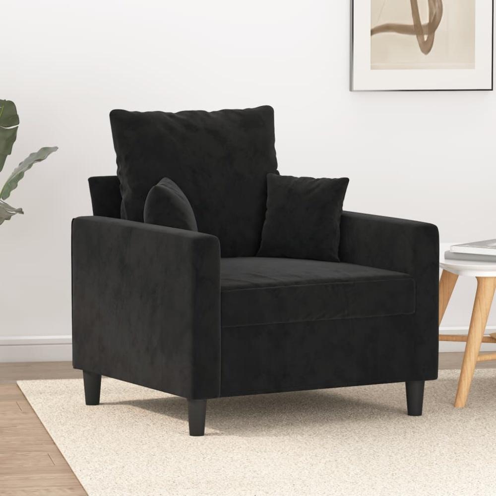 vidaXL Sessel Schwarz 60 cm Samt Bild 1