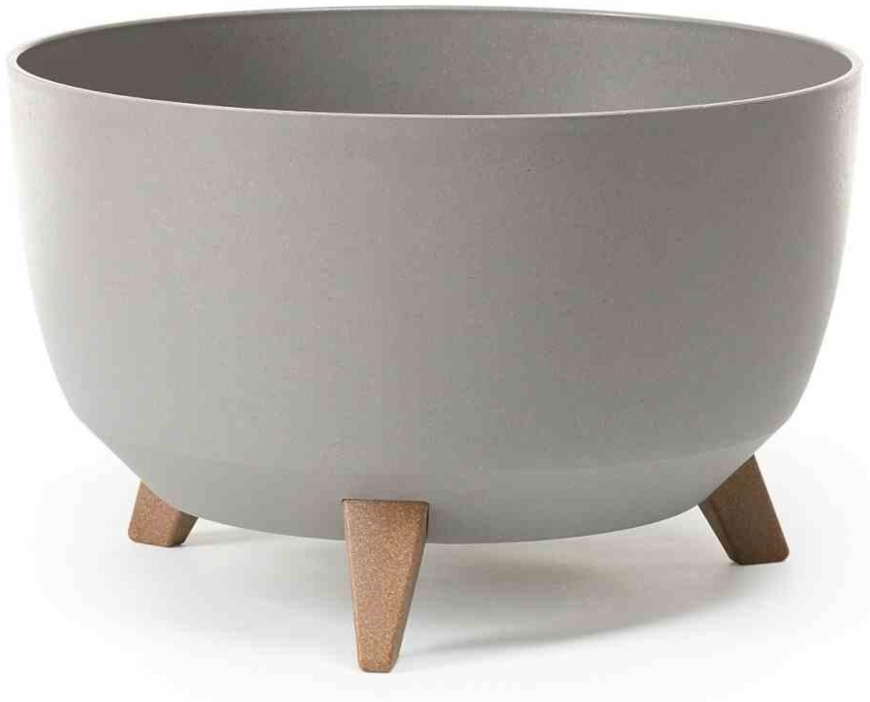 SIENA GARDEN Pflanzgefäß OSLO grau 40 cm Kunststoff/Holzfasern auf Füßen mit Einsatz Bild 1