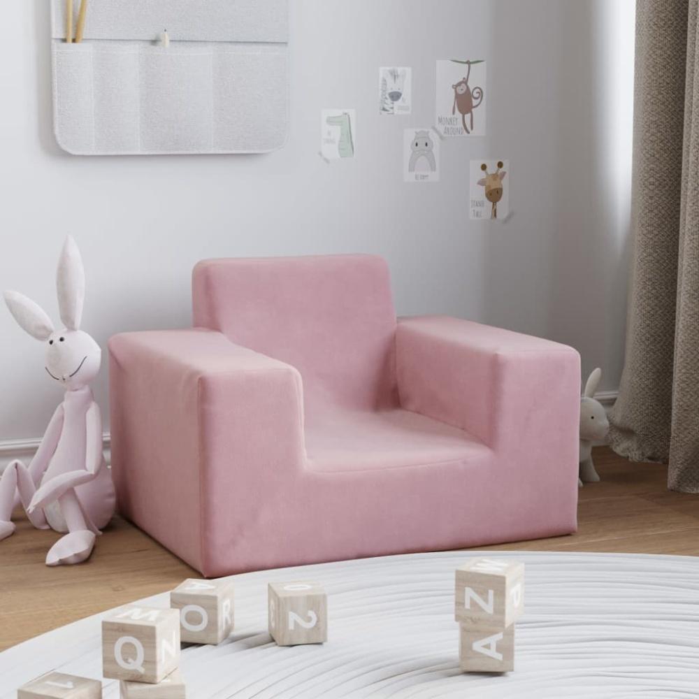 vidaxl Kindersofa Weich Plüsch, Rosa Bild 1