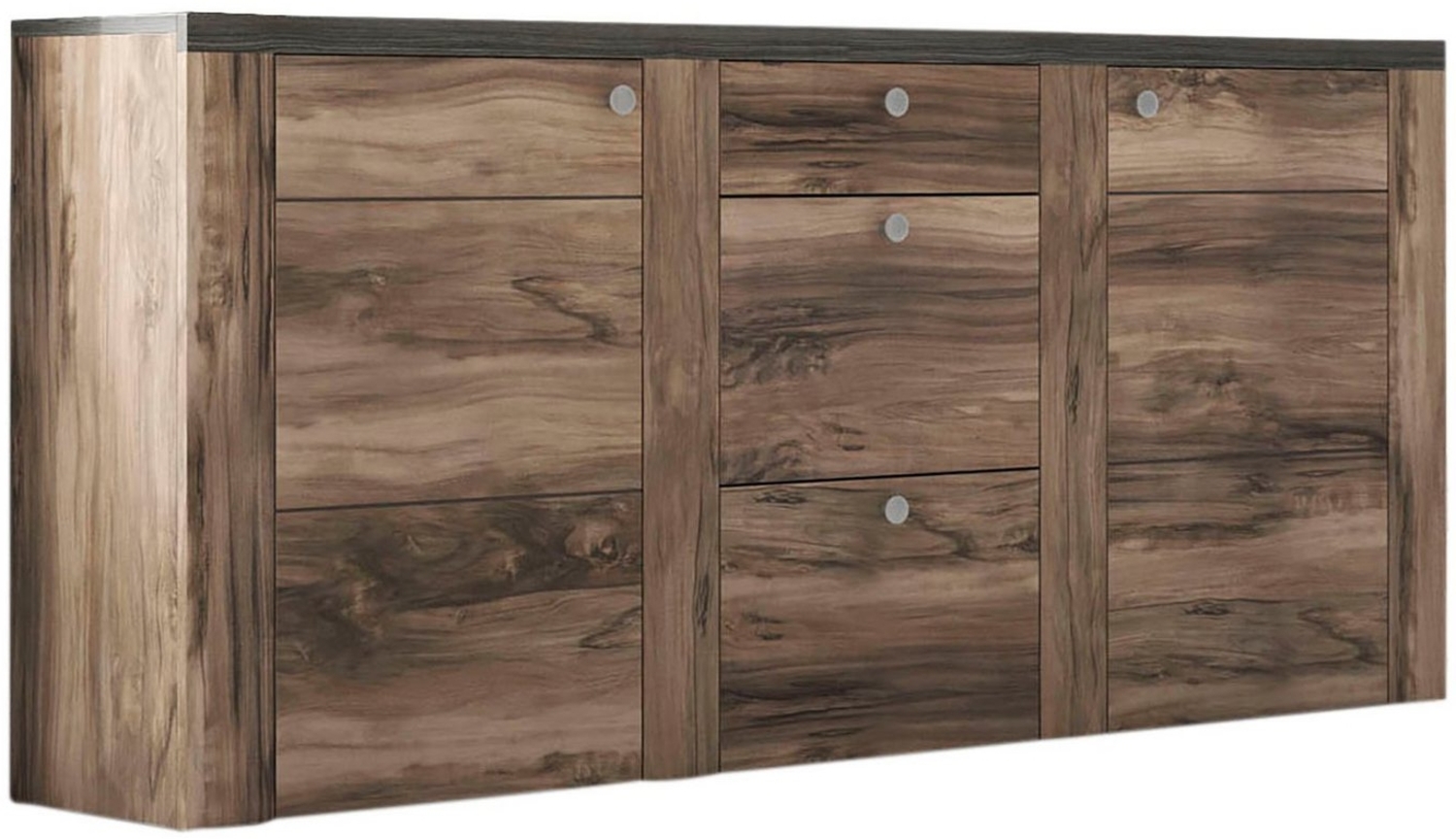 Home affaire Sideboard Larona, zeitlose Kommode mit 2 Türen, 3 Schubkästen, Türkommode, Höhe 84 cm, viel Stauraum, Anrichte mit dekorativer Rahmenoptik Bild 1