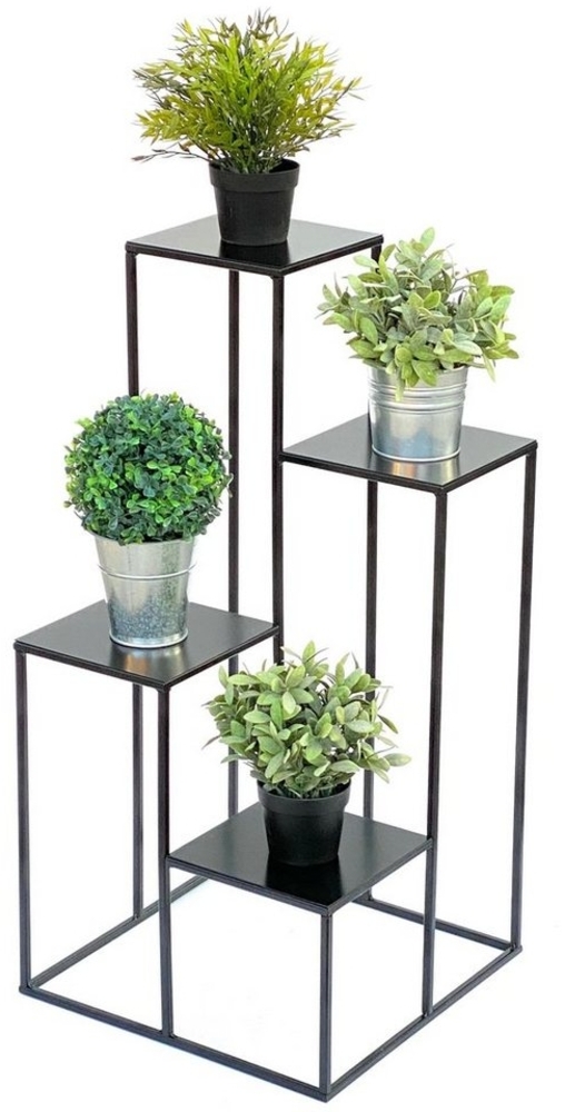 DanDiBo Blumenständer Metall Schwarz 82 cm Pflanzentreppe Blumentreppe 435, Blumensäule Modern Pflanzenständer Blumenhocker Bild 1