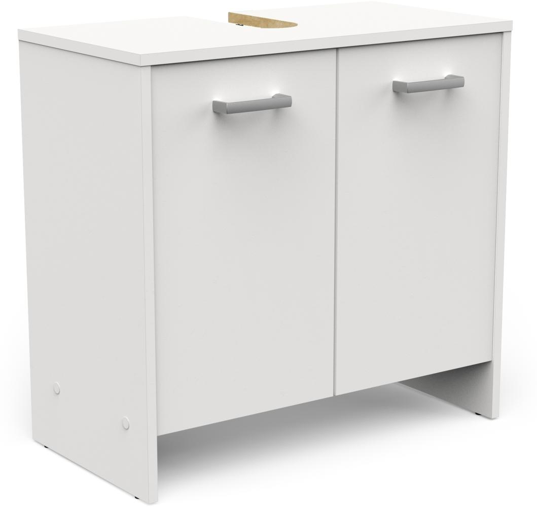 Waschbeckenunterschrank >CORALIE 3< in Matt weiß - 63,8x61,4x32,9cm (BxHxT) Bild 1