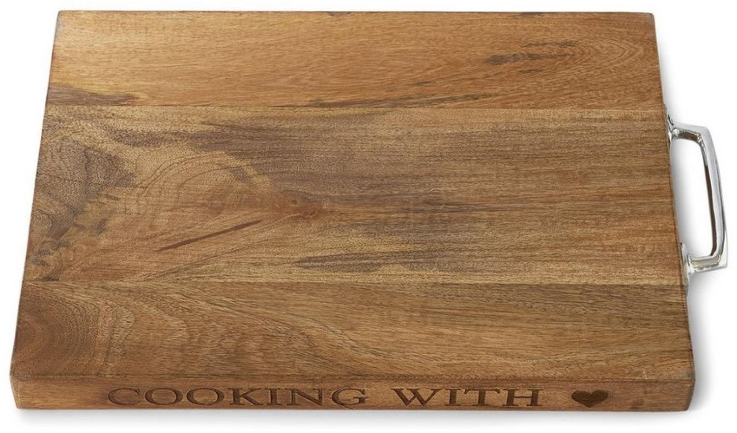 Rivièra Maison Schneidebrett Rivièra Maison Cooking with Love Cutting Board, Schneidebrett, Mango/Aluminium Bild 1