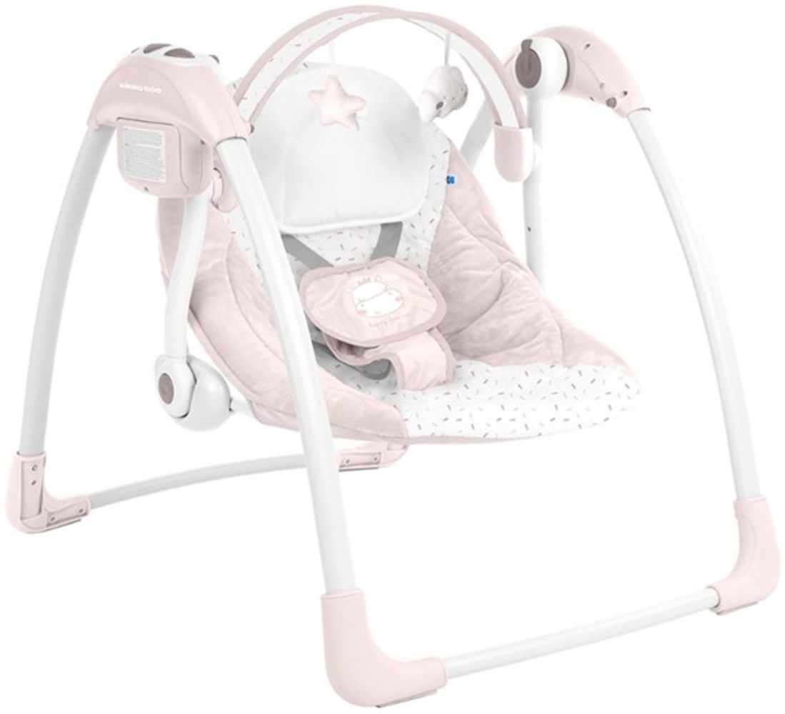 Kikkaboo Babywippe Chillo elektrisch, Schwingfunktion, Musikfunktion, Spielbogen rosa Bild 1